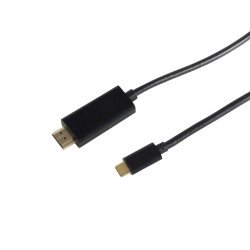 S-Conn 10-56045 câble vidéo et adaptateur 3 m HDMI Type A (Standard) USB Type-C Noir