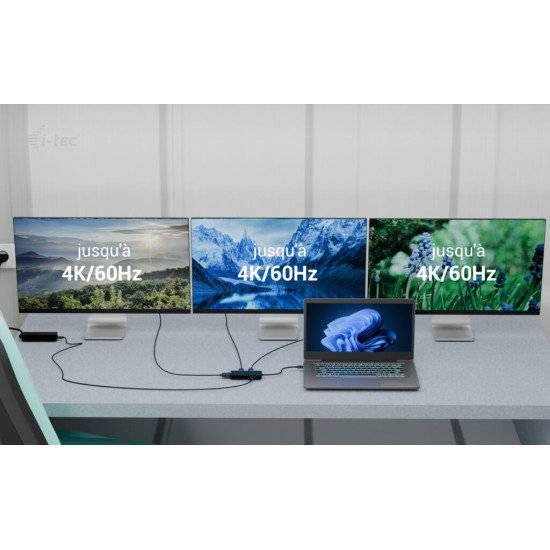 i-tec USB-C Triple 4K HDMI Video Adapter, Power Delivery 100W