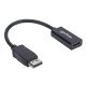 Manhattan Adaptateur câble DisplayPort 1.1 vers HDMI, 1080p à 60 Hz, mâle vers femelle, 15 cm, DP avec verrouillage, non bidirectionnel, noir, garantie 3 ans, équivalent à DP2HDMI