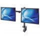 Manhattan Support de bureau double pour TV/moniteurs (Bras articulé), écrans 10" à 27", fixation à l'arrière par pince, Compatibilité VESA : 75x75 et 100x100 mm (vérifiez les dimensions des quatre trous de fixation à l'arrière), charge max. 8 kg