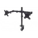 Manhattan Support de bureau double pour TV/moniteurs (Bras articulé), écrans 10" à 27", fixation à l'arrière par pince, Compatibilité VESA : 75x75 et 100x100 mm (vérifiez les dimensions des quatre trous de fixation à l'arrière), charge max. 8 kg
