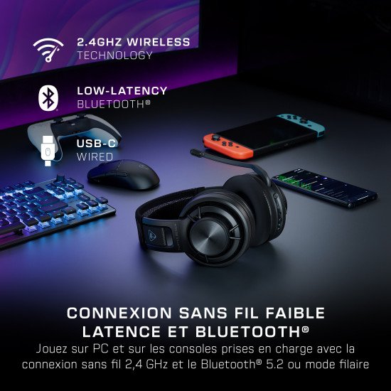 Turtle Beach Casque gaming ouvert sans fil Atlas Air pour PC - PC, PS5, PS4, Nintendo Switch, appareils mobiles - Audio haute fidélité 24 bits, micro de qualité diffusion, Bluetooth, écouteurs flottants, coussinets en mousse à mémoire de forme Turtle Beach Casque gaming ouvert sans fil Atlas Air pour PC - PC, PS5, PS4, Nintendo Switch, appareils mobiles - Audio haute fidélité 24 bits, micro de qualité diffusion, Bluetooth, écouteurs flottants, coussinets en mousse à mémoire de forme