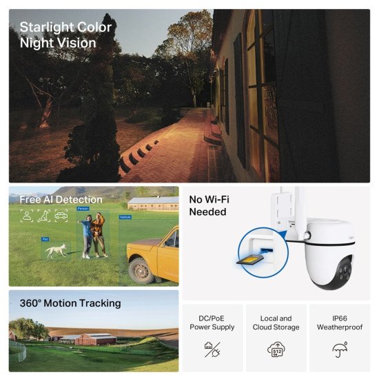 TP-Link TAPO C501GW caméra de sécurité Tourelle Caméra de sécurité IP Extérieure 1920 x 1080 pixels Mur