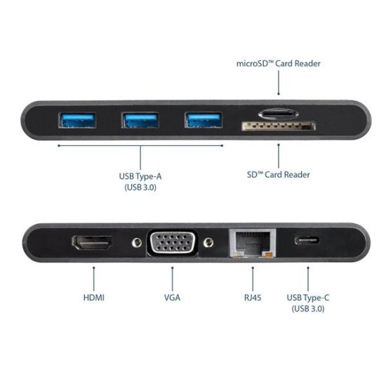 StarTech.com Adaptateur multiport USB-C HDMI et VGA