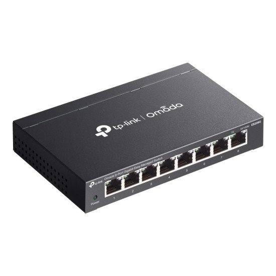 TP-Link Omada ES208G commutateur réseau Géré L2 Gigabit Ethernet (10/100/1000) Noir