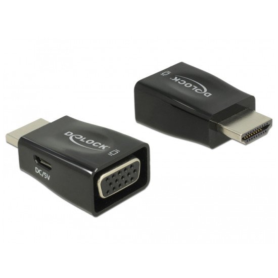 DeLOCK 65902 changeur de genre de câble HDMI A VGA Noir