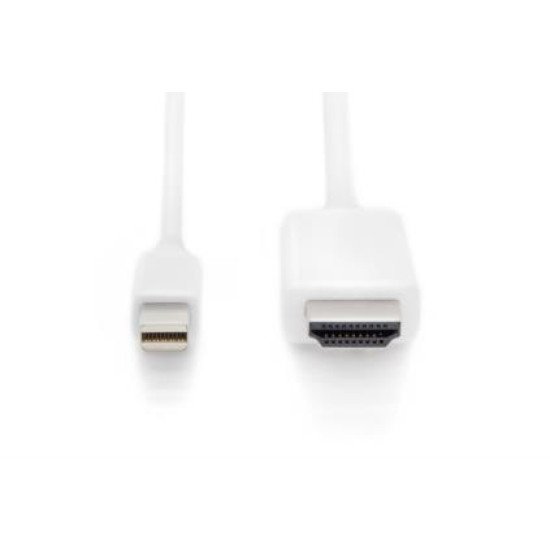 ASSMANN Electronic AK-340304-020-W câble vidéo et adaptateur 2 m Mini DisplayPort HDMI Type A (Standard) Blanc