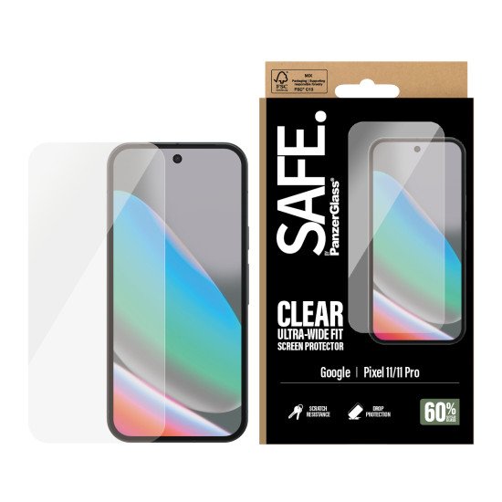 PanzerGlass SAFE. by ® Screen Protector Google Pixel 11 | 11 Pro | Ultra-Wide Fit Protection d'écran transparent 1 pièce(s)