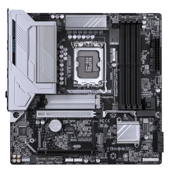 GIGABYTE B860M GAMING X WIFI6E Carte mère - Processeurs Intel Core Ultra, VRM 8+1+2+2 phases, jusqu'à 9200MHz DDR5, 1xPCIe 5.0 + 1xPCIe 4.0 M.2, LAN 2,5 GbE, WIFI 6E, USB 4 GIGABYTE B860M GAMING X WIFI6E Carte mère - Processeurs Intel Core Ultra, VRM 8+1+2+2 phases, jusqu'à 9200MHz DDR5, 1xPCIe 5.0 + 1xPCIe 4.0 M.2, LAN 2,5 GbE, WIFI 6E, USB 4
