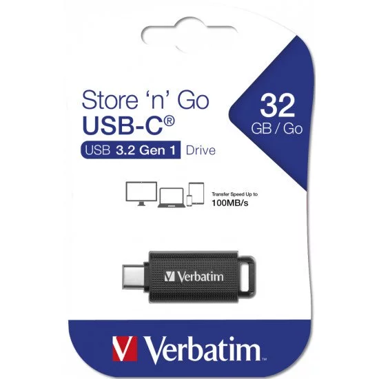Verbatim Store 'n' Go lecteur USB flash 128 Go USB Type-C 3.2 Gen 1 (3.1 Gen 1) Noir Verbatim Store 'n' Go lecteur USB flash 128 Go USB Type-C 3.2 Gen 1 (3.1 Gen 1) Noir