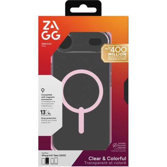 ZAGG Santa Cruz Snap coque de protection pour téléphones portables 16,5 cm (6.5") Housse Rose, Transparent ZAGG Santa Cruz Snap coque de protection pour téléphones portables 16,5 cm (6.5") Housse Rose, Transparent