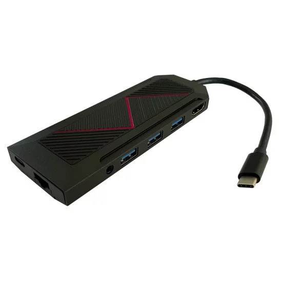 LC-Power LC-HUB-C-MULTI-6-RGB hub & concentrateur USB 3.2 Gen 2 (3.1 Gen 2) Type-C 5000 Mbit/s Noir LC-Power LC-HUB-C-MULTI-6-RGB hub & concentrateur USB 3.2 Gen 2 (3.1 Gen 2) Type-C 5000 Mbit/s Noir