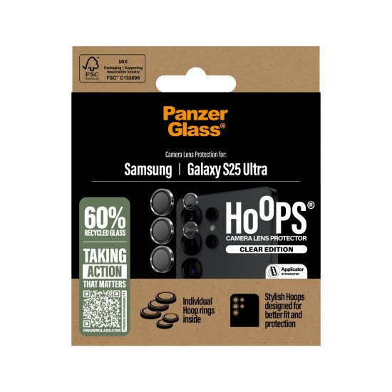 PanzerGlass ® Hoops® Transparent Camera Lens Protector Samsung Galaxy S25 Ultra Protection d'écran transparent 1 pièce(s) PanzerGlass ® Hoops® Transparent Camera Lens Protector Samsung Galaxy S25 Ultra Protection d'écran transparent 1 pièce(s)