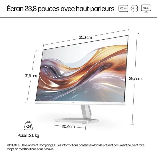 HP Series 5 23.8 inch FHD Monitor with Speakers - 524sa HP Series 5 23.8 inch FHD Monitor with Speakers - 524sa