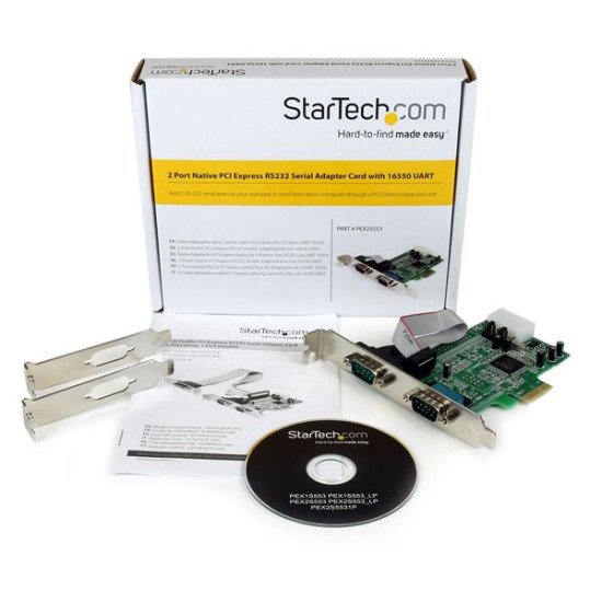StarTech.com Carte PCI Express à 2 ports série RS232 DB9 avec UART 16550