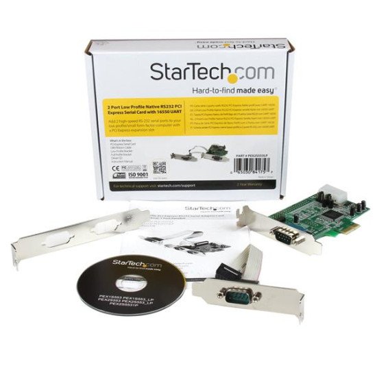 StarTech.com Carte PCI Express à Faible Encombrement avec 2 Ports Série RS232 - UART 16550