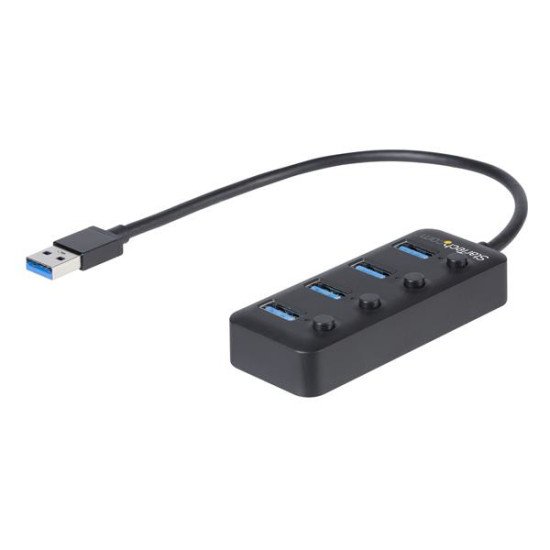 StarTech.com HB30A4AIB Hub USB 3.0 à 4 ports avec interrupteurs marche/arrêt