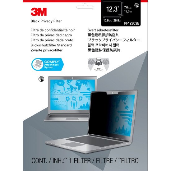 3M Filtre de confidentialité tactile pour ordinateur portable écran 12,3 pouces (3:2)