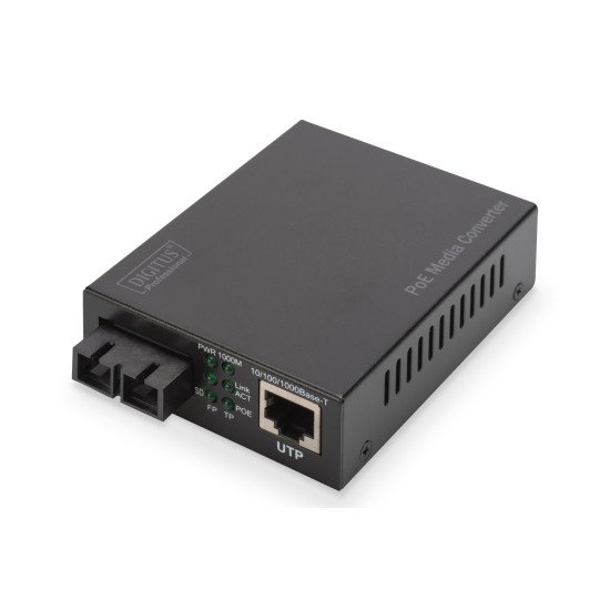 Digitus Convertisseurs de médias Gigabit PoE, RJ45 / SC, SM, PSE