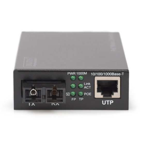 Digitus Convertisseurs de médias Gigabit PoE, RJ45 / SC, SM, PSE