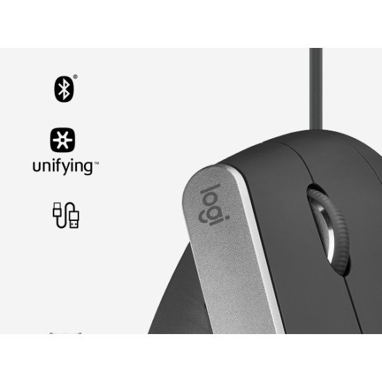 Logitech MX Vertical Advanced Ergonimic souris Sans fil Bluetooth Optique 4000 DPI