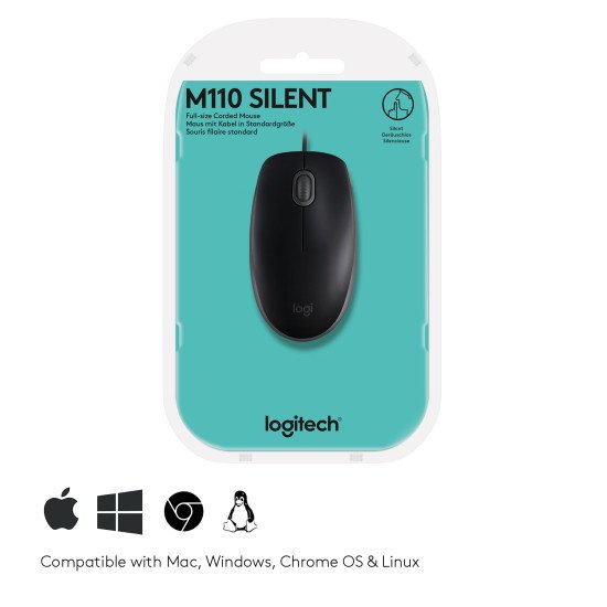 Logitech B110 souris USB Optique 1000 DPI