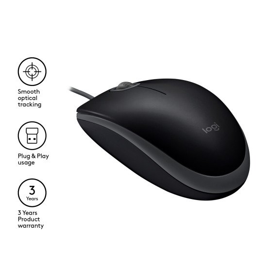 Logitech B110 souris USB Optique 1000 DPI