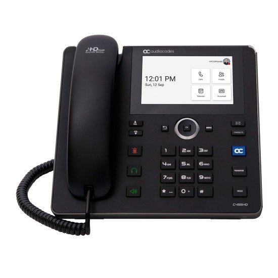 AudioCodes C455HD téléphone fixe Noir 8 lignes TFT Wifi