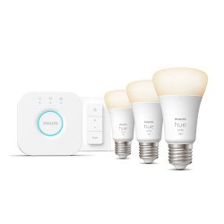 Philips Hue White Kit de démarrage : 3 ampoules connectées E27 (1100) + variateur Philips Hue White Kit de démarrage : 3 ampoules connectées E27 (1100) + variateur