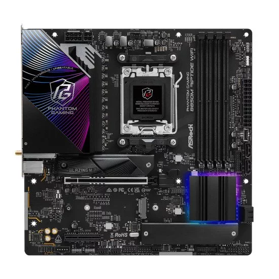 Asrock Phantom Gaming B850M Riptide WiFi AMD B850 Emplacement AM5 micro ATX Asrock Phantom Gaming B850M Riptide WiFi AMD B850 Emplacement AM5 micro ATX