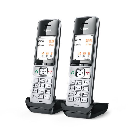 Gigaset COMFORT 500HX duo Téléphone analog/dect Identification de l'appelant Noir, Argent