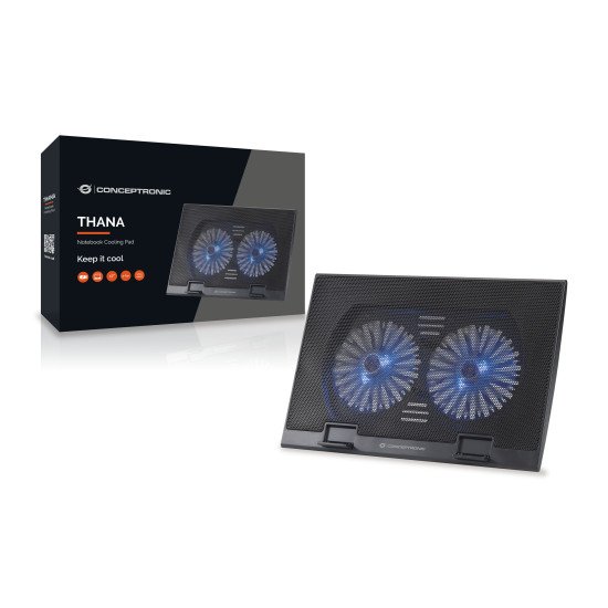 Conceptronic THANA02B système de refroidissement pour ordinateurs portables 43,2 cm (17") Noir