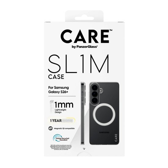 PanzerGlass CARE™ by ® SL1M Case Transparent w. Qi Samsung Galaxy S26+ coque de protection pour téléphones portables 17 cm (6.7") Housse