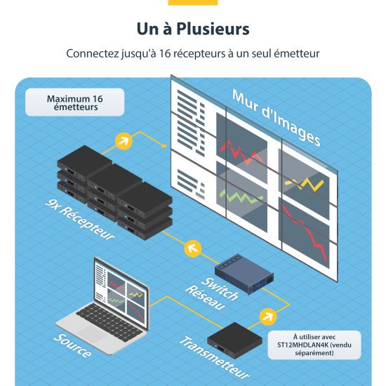 StarTech.com Récepteur HDMI 4K via IP pour ST12MHDLAN4K