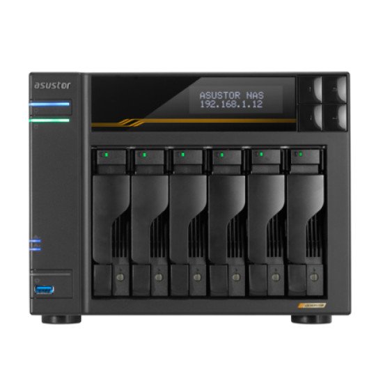 Asustor LOCKERSTOR 6 Gen3 (AS6806T) NAS Bureau AMD Ryzen V3C14 16 Go DDR5 ADM Noir Asustor LOCKERSTOR 6 Gen3 (AS6806T) NAS Bureau AMD Ryzen V3C14 16 Go DDR5 ADM Noir