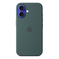 Apple Coque en silicone avec MagSafe pour iPhone 16 - Vert lacustre Apple Coque en silicone avec MagSafe pour iPhone 16 - Vert lacustre