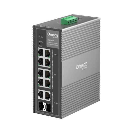 TP-Link Omada IES210GPP commutateur réseau Géré Gigabit Ethernet (10/100/1000) Connexion Ethernet POE DIN rail Gris