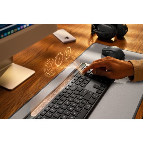 Logitech Signature Slim Solar+ K980 clavier Universel RF sans fil + Bluetooth QWERTY Italien Graphite
