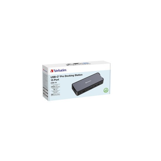 Verbatim CDS-15 Avec fil USB 3.2 Gen 1 (3.1 Gen 1) Type-C Noir, Gris