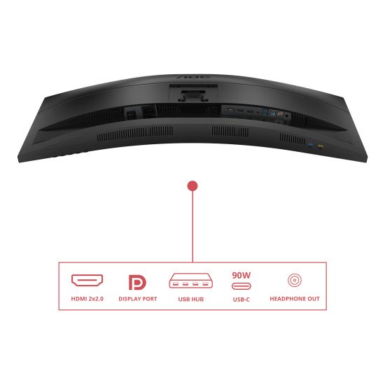 AOC E4 CU34E4CV écran PC 86,4 cm (34") 3440 x 1440 pixels UltraWide Quad HD LCD Noir