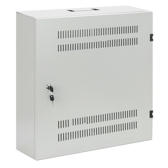 Intellinet Coffret mural 19" extra-plat avec rails 4U horizontaux et 2U verticaux, profondeur 170 mm, idéal AV/multimédia/surveillance, assemblé, gris RAL 7035