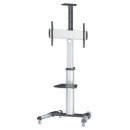 Manhattan Chariot pour TV/moniteurs, écrans 37"–65", Compatibilité VESA : de 200x200 à 600x400 mm (vérifiez les dimensions des quatre trous de fixation à l'arrière), charge max. 50 kg, argent, LFD, support, garantie à vie