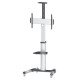 Manhattan Chariot pour TV/moniteurs, écrans 37"–65", Compatibilité VESA : de 200x200 à 600x400 mm (vérifiez les dimensions des quatre trous de fixation à l'arrière), charge max. 50 kg, argent, LFD, support, garantie à vie