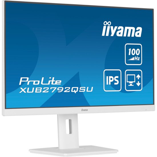 iiyama ProLite XUB2792QSU-W6 écran PC 68,6 cm (27") 2560 x 1440 pixels Wide Quad HD LED Blanc