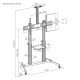 Manhattan Support sur roulettes pour TV/moniteurs, écrans 37" à 100", Compatibilité VESA : de 200x200 à 1000x600 mm (vérifiez les dimensions des quatre trous de fixation à l'arrière), charge max. 80 kg, hauteur réglable 1200–1600 mm