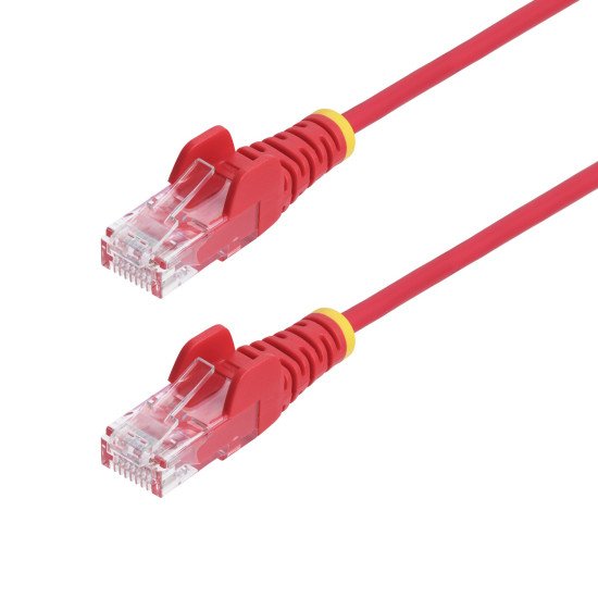 StarTech.com Câble Ethernet CAT6 Rouge Fin de 5m, Sans Accroc, 100W PoE, UTP, LSZH, Fil de Cuivre Pur 28AWG, Cordon Patch Réseau RJ45 avec Serre-Câble, Contrôlé Fluke StarTech.com Câble Ethernet CAT6 Rouge Fin de 5m, Sans Accroc, 100W PoE, UTP, LSZH, Fil de Cuivre Pur 28AWG, Cordon Patch Réseau RJ45 avec Serre-Câble, Contrôlé Fluke