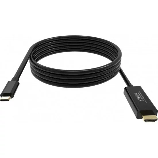 Vision TC 2MUSBCDP8K/BL câble DisplayPort 2 m USB Type-C Noir Vision TC 2MUSBCDP8K/BL câble DisplayPort 2 m USB Type-C Noir