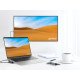 Manhattan Dock/hub USB-C avec lecteur de cartes et MST, 7 ports : Ethernet, 2x HDMI 4K@60Hz, 3x USB-A + USB-C, avec PD 100W - nécessite un chargeur USB-C externe (non inclus). Alimenté par USB (aucune alimentation externe requise) lorsque le PD n'est pas 