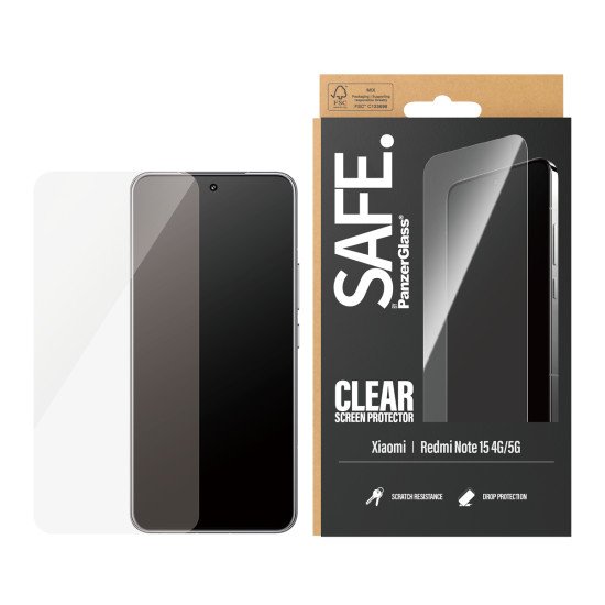 PanzerGlass SAFE. by ® Screen Protector Xiaomi Redmi Note 15 4G | 5G | Ultra-Wide Fit Protection d'écran transparent 1 pièce(s)