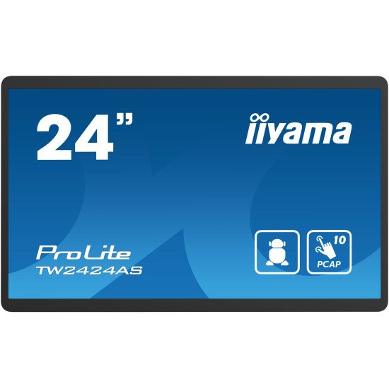 iiyama TW2424AS-B1 affichage de messages Panneau plat de signalisation numérique 60,5 cm (23.8") Wifi 250 cd/m² 4K Ultra HD Noir Écran tactile Intégré dans le processeur Android 24/7